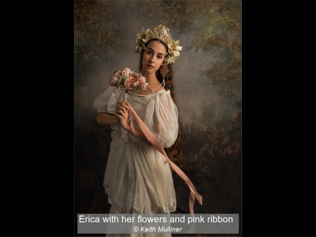 02_Erica with her flowers and pink ribbon_Keith Mulliner